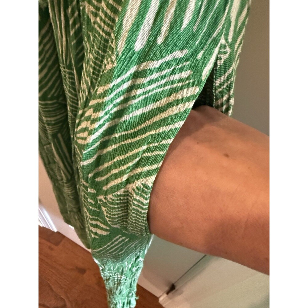 Band of the free Paita Jumpsuit Green White Striped M Sleeveless Pockets V-Neck - Picture 6 of 7